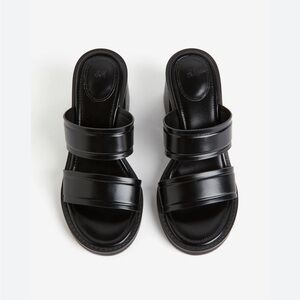 H&M | Black double straps sandals with block heel